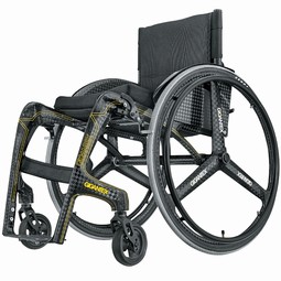 Kulfiber MF015 Sædebredde 35 cm  - eksempel fra produktgruppen manuelle kørestole med fast ramme, standardmål