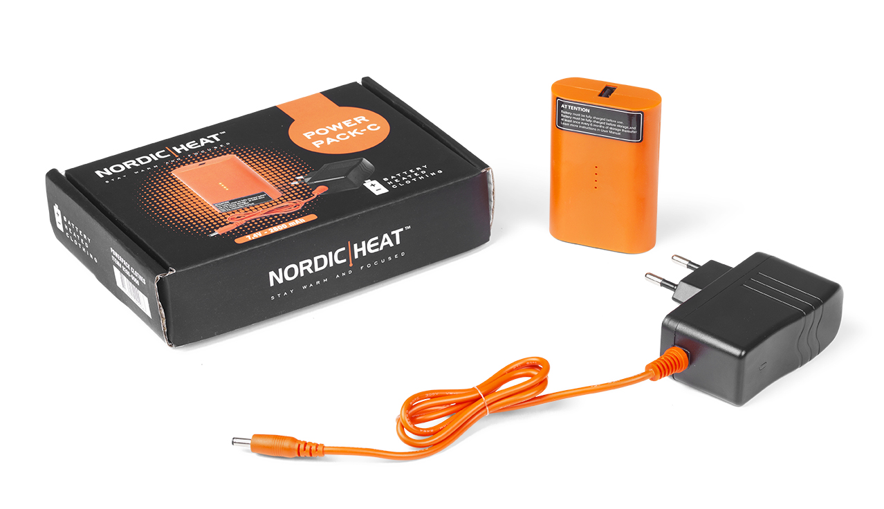 Batteriopvarmet undertøj - Undertrøje med varme, inkl. batteri/oplader fra Nordic Heat ApS - tekniske data opsummeret -