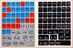 Alfabet Tastaturet Mærkater  - eksempel fra produktgruppen materiale til udvikling af læsefærdigheder