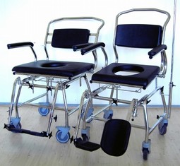 Bekaline-stolen  - eksempel fra produktgruppen toilet-badestole med hjul og sædetilt, uden el-funktioner