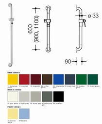 HEWI Brusestang - 1100mm (801-serien)