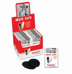 Walk Safe, selvklæbende gummisåler  - eksempel fra produktgruppen bløde skridsikre såler og overtræk til fodtøj
