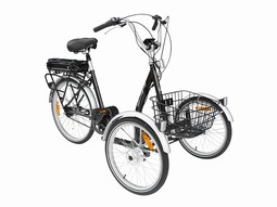 Lindebjerg Senior Cykel model F - 7gear med EL  - eksempel fra produktgruppen trehjulede cykler til én cyklende person, to forhjul