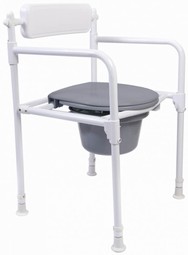 Sammenklappelig toiletstol til fritstående brug  - eksempel fra produktgruppen toilet-badestole uden hjul, højdeindstillelige