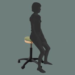 Ergoret Arbejdsstol, ståstøttestol, regulerbar gas 52-70 cm
