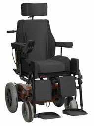 Eldreven komfortkørestol, med 4 el-funktioner  - eksempel fra produktgruppen elkørestole, motoriseret styring, klasse a (primært til indendørs brug)