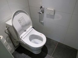 Gulvstående toilet med vaske - tørre funktion