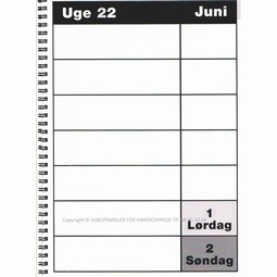 Kalender A4 helside. 1 uge på 1 side