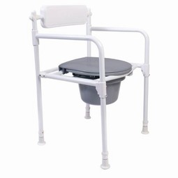 Foldbar toiletstol - hvid  - eksempel fra produktgruppen toilet-badestole uden hjul, højdeindstillelige