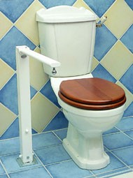Søjleformet toiletstøtte