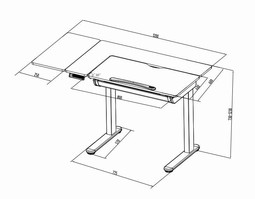 Elektrisk Hæve-/Sænkebord med Vippeplade - 120 x 60 cm - ET120 Til Bør