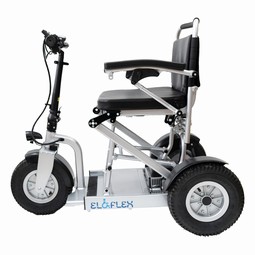 Eloflex S1 elscooter  - eksempel fra produktgruppen elkørestole, manuel styring, klasse b (til indendørs og udendørs brug)