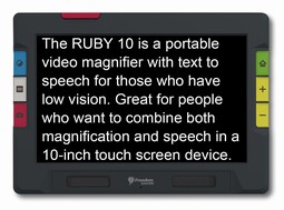 RUBY 10  - eksempel fra produktgruppen håndholdte billedforstørrende videosystemer med integreret skærm (cctv)