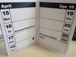 Årskalender 2023 A4 med ekstra stor skrift 1 uge 2 sider  - eksempel fra produktgruppen kalendere og tidsplaner i papirformat