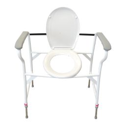Bariatrisk Frigg - Fritstående toiletforhøjer  - eksempel fra produktgruppen toiletforhøjere monteret på et fritstående stativ