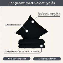 Sengesæt - 3 sider lynlås - klik for at se billedet i fuld størrelse - åbner i nyt vindue Sengesæt - 3 sider lynlås