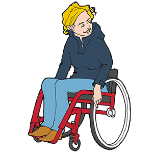 Ung mand i kørestol