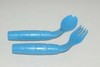 Childrens cutlery, angled for right hand, spoon/fork