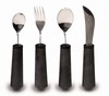 Cutlery with thick handle, non-slip coating and adjustable blade