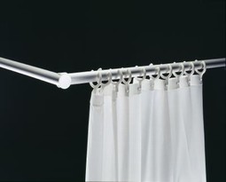 Shower curtain rail, opening version