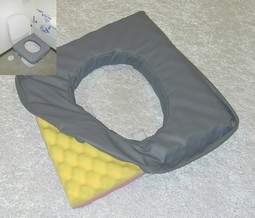 Pressure relief cushion with toilet cut-away (universal use)