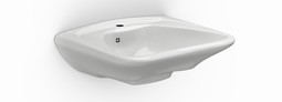 Wash basin, ergonomic shaped