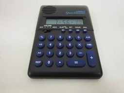 Pocket calculator with English speech