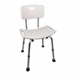 Shower chair with curved seat and backrest
