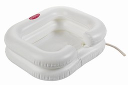 Inflatable shampoo tray with 2 chambers
