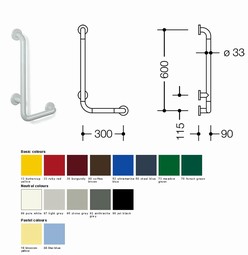 HEWI L-shaped support rail (801-series)