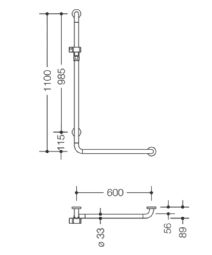 HEWI L-shaped shower head holder (801-series) - click to see picture in full size - opens new window HEWI L-shaped shower head holder (801-series)