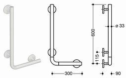 HEWI L-shaped support rail (950-series)