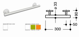 HEWI Support rail - 300mm (950-seris)