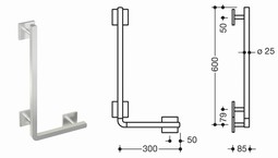 HEWI L-shaped support rail, (950-series)