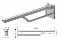 HEWI Hinged support rail (950-series)