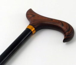 Height adjustable stick with wooden handle