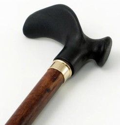 Wooden stick with anatomic handle