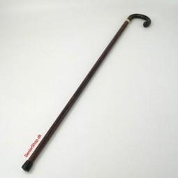 Walking cane, darkbrown wood