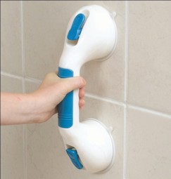 Hand grip with suction cup
