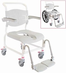 Toilet chair with push bar and seat