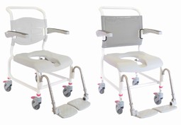 Toilet chair with push bar and seat