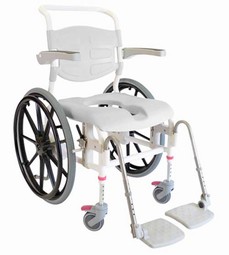 Toilet chair with push bar and seat