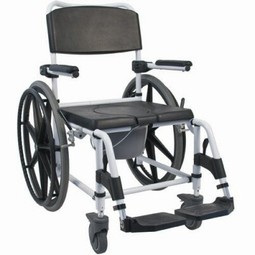 Toilet chair with big wheels - example from the product group commode wheelchairs Toilet chair with big wheels - example from the product group commode wheelchairs