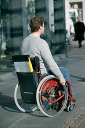 Stepless Lite wheelchair bag  - example from the product group baskets, bags, luggage lockers, cup and bottle holders mounted on wheelchairs