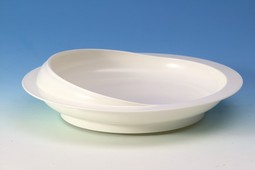 Plate with high rim and suction cup