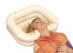 Inflatable basin - For hair washing in the bed