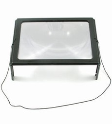 Table magnifier with built in light