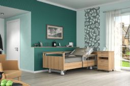 Sentida low nursing bed  - example from the product group adjustable beds, 4-sectioned mattress support platform, electrically operated