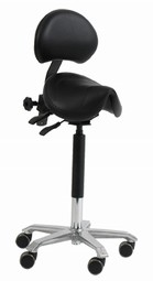 Amazone Saddle Chair with backrest and foot operated