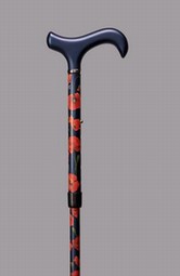 Walking stick Red Poppy in carbon fiber and with Derby handle from G